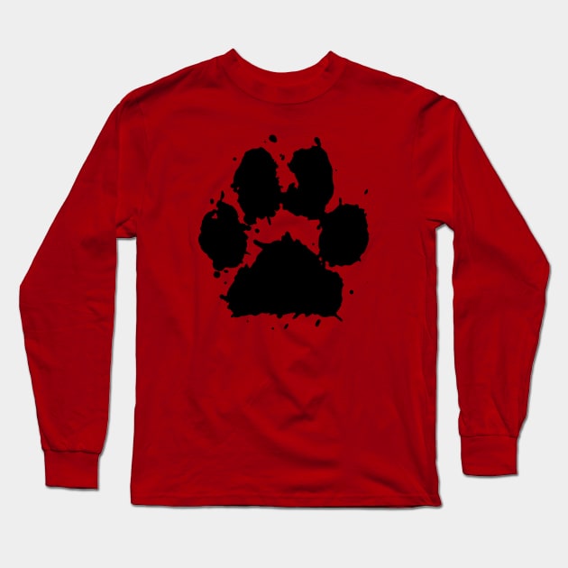 Paw Print Long Sleeve T-Shirt by BoneheadGraphix